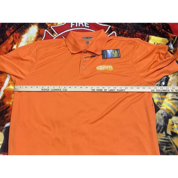 New PEBBLE BEACH Performance Golf Polo‎ Short Sleeve Shirt Men's XL Orange NWT - Picture 11 of 13